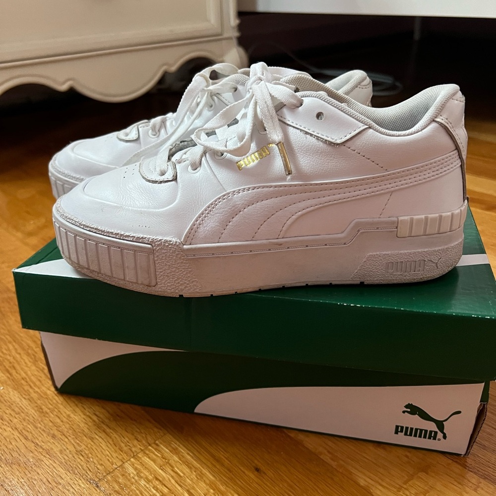 Puma Cali Sport Platform White Leather Sneaker